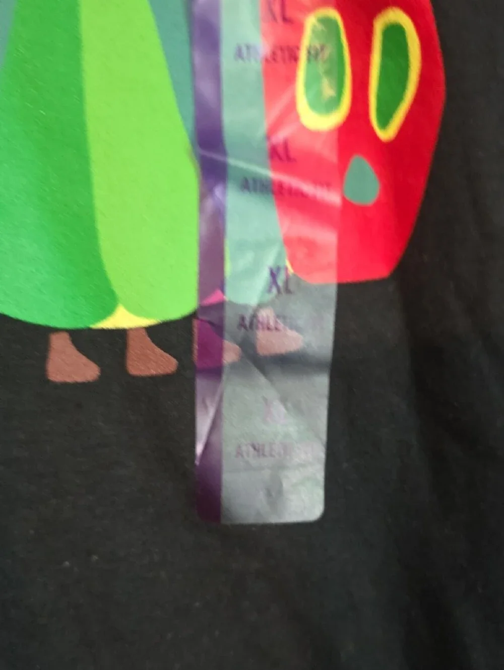 Black 'Always Hungry' Caterpillar Graphic Tee Size XL NWT